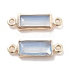 Brass Pave Glass Connector Charms KK-M102-50G-03-1