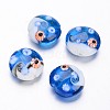 Ocean Style Flat Round Handmade Lampwork Beads LAMP-F006-13-3