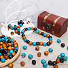 Gorgecraft 180Pcs 3 Colors Natural Wood Dyed Beads WOOD-GF0002-04-4