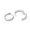 Brass Micro Pave Cubic Zirconia Hoop Earrings EJEW-P259-09P-2