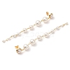 Shell Pearl Tassel Stud Earrings for Women EJEW-JE06195-01-4