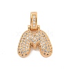 Brass Micro Pave Clear Cubic Zirconia Pendants KK-B099-01G-M-1