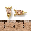 Brass Pave Single Cubic Zirconia Peg Bails Pin Charms KK-D226-01G-06-3