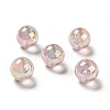 UV Plating Transparent Rainbow Iridescent Acrylic Beads X-OACR-D010-01-2