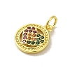 Real 18K Gold Plated Brass Pave Cubic Zirconia Pendants KK-M283-08A-02-2