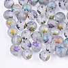 Autumn Theme Electroplate Transparent Glass Beads X-EGLA-S178-01E-1
