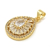 Rack Plating Brass Pave Cubic Zirconia Pendants KK-U029-28G-07-2