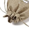 Christmas Printed Burlap Packing Pouches Drawstring Bags ABAG-Q053-02B-11-4