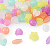 200Pcs 4 Style Luminous Acrylic Beads TACR-FS0001-02-16