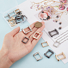 WADORN® 18Pcs 9 Style Zinc Alloy Rectangle Buckle Ring DIY-WR0002-59-3