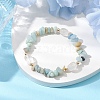 Natural Flower Amazonite Chip & Cuboid Beaded Stretch Bracelets for Women BJEW-JB10808-04-2