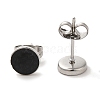 304 Stainless Ion Plating(IP) 304 Stainless Steel Flat Round Stud Earrings EJEW-C114-16P-01-1