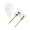 Handmade Lampwork Birthday Flower & Vase Set for Tabletop Display LAMP-D007-002L-3