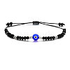 Adjustable Glass Evil Eye Brided Bead Bracelet TV3992-8-1