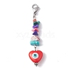 Heart with Evil Eye Resin Pendant Decorations HJEW-JM01104-2