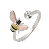 Bees Brass Enamel Cuff Ring Settings KK-K297-04P-1