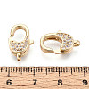 Brass Pave Clear Cubic Zirconia Lobster Claw Clasps KK-T075-74G-3