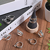 SUNNYCLUE 10Pcs Alloy Cuff Rings RJEW-SC0001-08-4