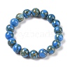 Synthetic Turquoise(Dyed) Round Beaded Stretch Bracelets G-U005-01C-06-1