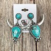 Synthetic Turquoise Stud Earrings PW23031661628-1