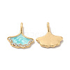 Rack Plating Alloy Rhinestone Pendant LS-ENAM-O050-01G-03-1