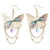 Glass & Iron & Resin Dangle Earrings EJEW-TA00590-3