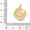 Brass Micro Pave Clear Cubic Zirconia with Glass Pendants KK-G524-01G-05-3