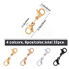 CRASPIRE 32Pcs 4 Colors 304 Stainless Steel Double Lobster Claw Clasps STAS-CP0001-03-2
