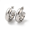Tarnish Resistant 304 Stainless Steel Round with Heart Stud Earrings EJEW-Z022-24P-1