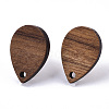 Walnut Wood Stud Earring Findings LS-X-MAK-N033-007-2