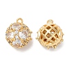 Brass Micro Pave Cubic Zirconia Charms KK-B074-19G-1