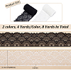 Fingerinspire 8 Yards 2 Colors Polyester Embroidery Lace Trim OCOR-FG0001-84-2