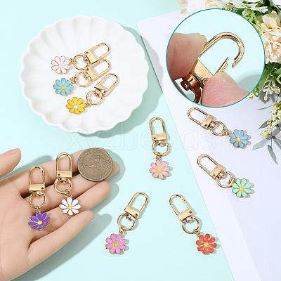 20Pcs 10 Colors Alloy Enamel Pendant Decorations HJEW-SC0002-84-1