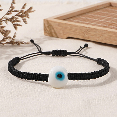 Handmade Lampwork Evil Eye Bead Braided Bracelets UN6877-2-1