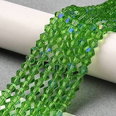 Transparent Electroplate Glass Beads Strands EGLA-A039-T4mm-L03-1