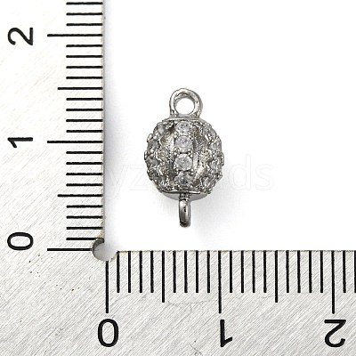 Brass Micro Pave Clear Cubic Zirconia Connector Charms KK-A230-06C-P-1