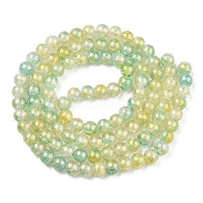 Baking Paint Crackle Glass Bead Strands X1-DGLA-R053-03F-1