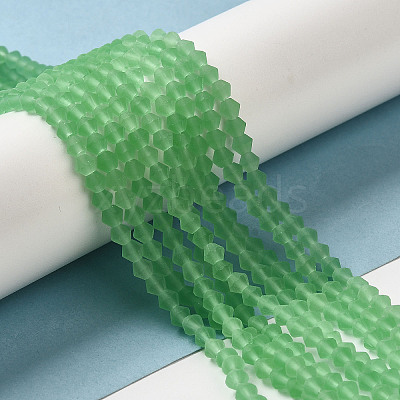 Imitate Austrian Crystal Frosted Glass Beads Strands GLAA-F029-TM4mm-B24-1
