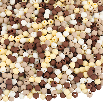 1000Pcs Frosted Opaque Acrylic Beads OACR-SP0001-32D-1