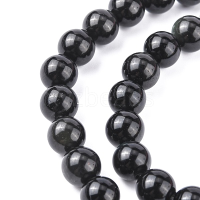 Natural Obsidian Bead Strands G-R173-8mm-02-1