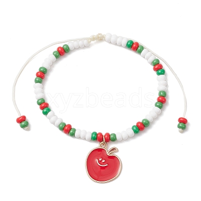 9Pcs Fruit Theme Alloy Enamel Charm Bracelets BJEW-MZ00206-1