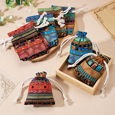 10Pcs Ethnic Style Cotton & Linen Storage Bags ABAG-TADJ0001-04B-1