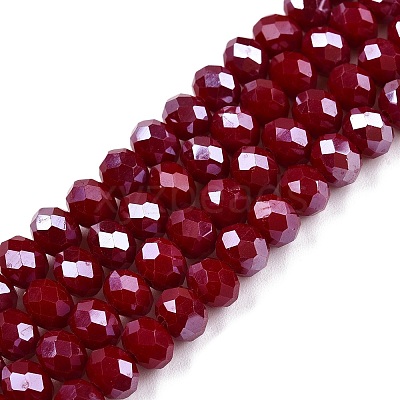 Electroplate Glass Beads Strands EGLA-A044-P6mm-A02-1