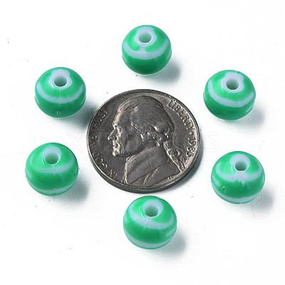 Opaque Striped Acrylic Beads MACR-S373-27D-07-1