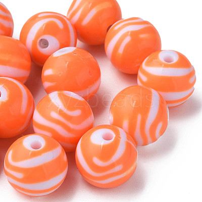 Opaque Striped Acrylic Beads MACR-S373-27B-04-1