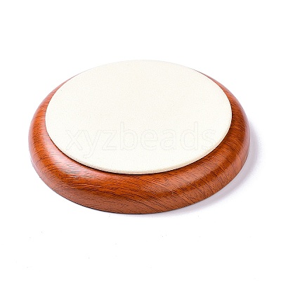Flat Round Wood Pesentation Jewelry Bracelets Display Tray ODIS-P008-15B-01-1