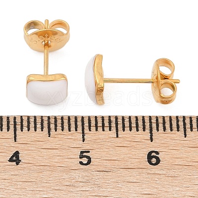 304 Stainless Steel Enamel Stud Earrings EJEW-U045-02G-01-1