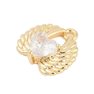Brass Micro Pave Cubic Zirconia Charms ZIRC-P122-01B-G01-1