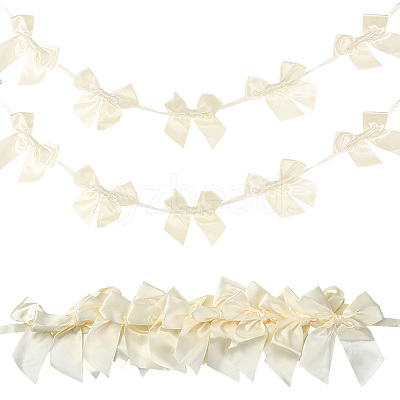 2Pcs Cloth Bowknot Hanging Banner for Christmas Tree Decoration AJEW-SP0002-82B-1