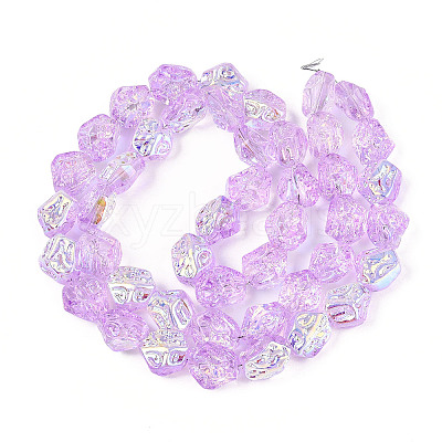 Transparency Electroplate Glass Beads Strands GLAA-T023-41A-05-1